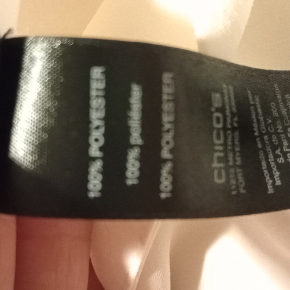 Chico's Blouse, Women, Ivory, Winged Sleeves Round Neck, Layers, 1 or L. US - Picture 10 of 10